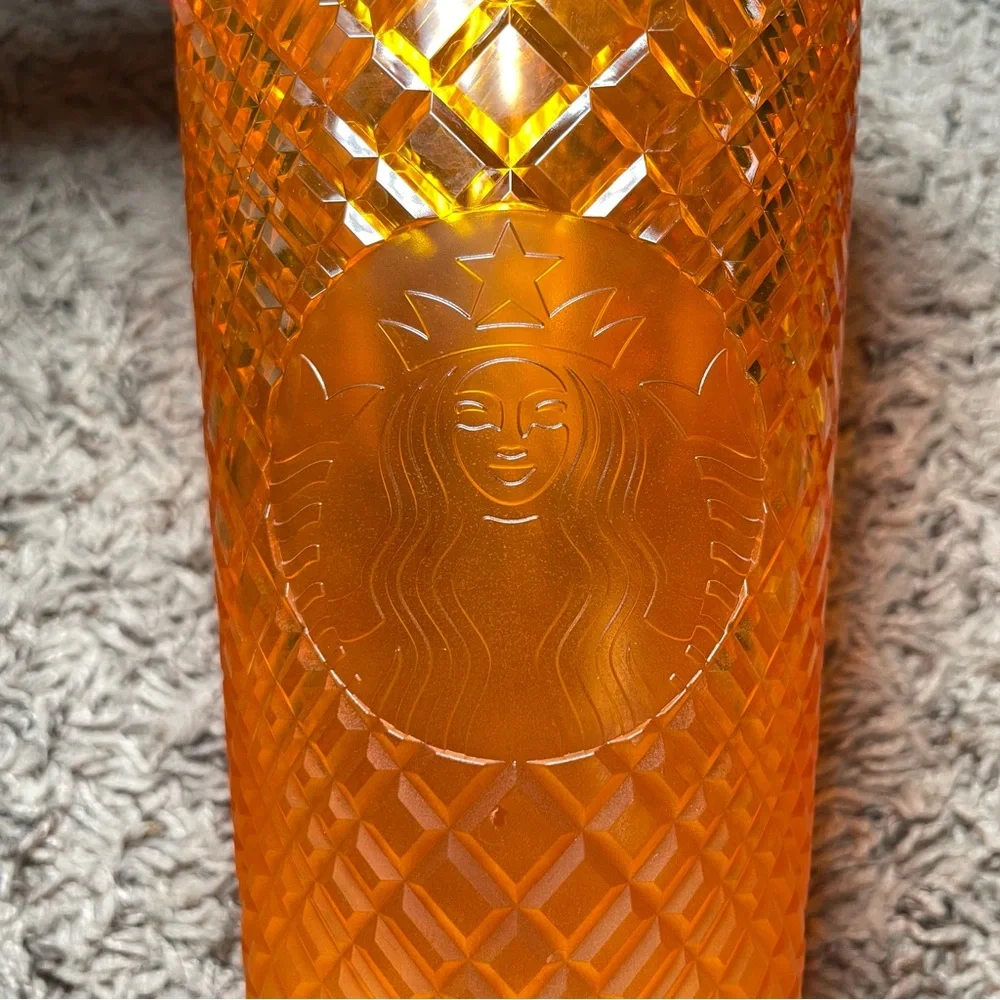 Starbucks 2022 Summer Orange Mango Ombré Jeweled‎ Tumbler 24oz Ventu cup.